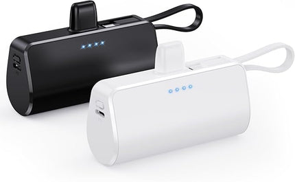 Feob [2 Pack] Mini Portable Charger 5200mAh,Ultra-Compact PD Fast Charging Power Bank,LCD Display Cute Battery Pack Backup Charger Compatible with with iPhone 14/14 Pro Max/13/13 Pro/12/XR/8/7/6