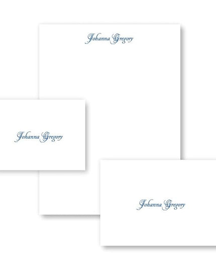 American Stationery, Personalized Raised Ink Ensemble Set, Enclosure Cards, Fold Notes, Sheets, Envelopes