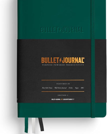 LEUCHTTURM1917 368952 Bullet Journal Edition 2 Green23, Medium A5, Hardcover, 206 Numbered Pages,Dotted