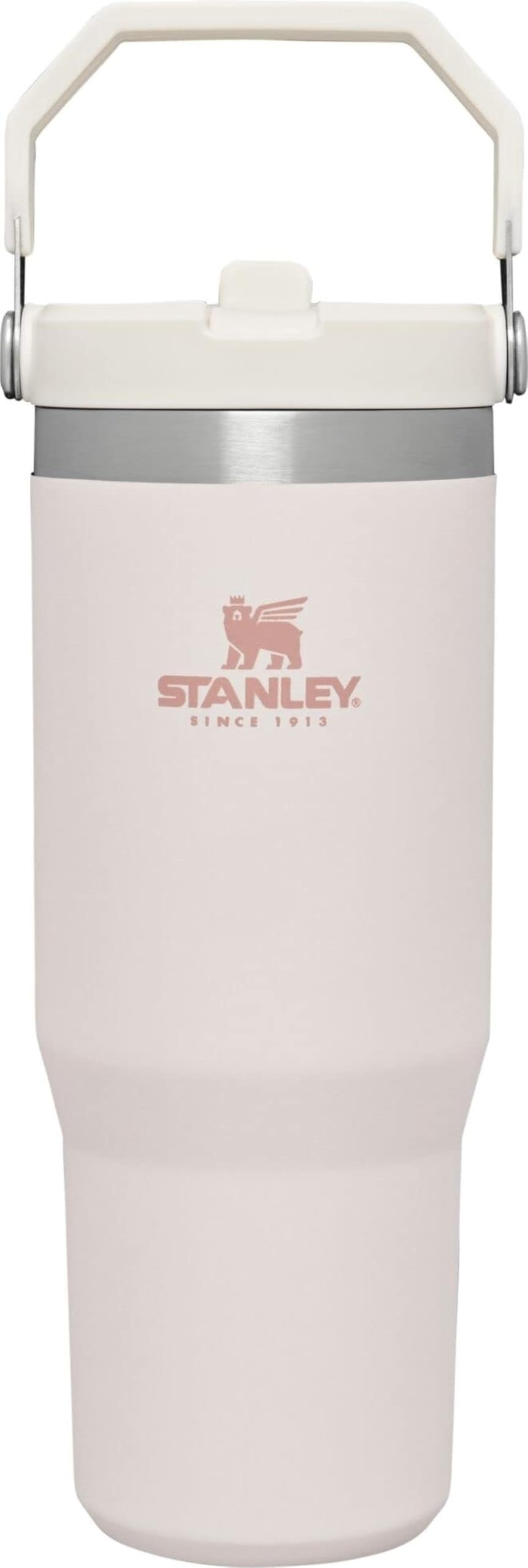 STANLEY IceFlow Flip Straw Tumbler with Handle 30 oz | Twist On Lid and Flip Up Straw | Leak Resistant Water Bottle | Insulated Stainless Steel |BPA-Free | Rose Quartz 1.0