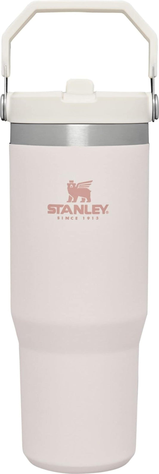 STANLEY IceFlow Flip Straw Tumbler with Handle 30 oz | Twist On Lid and Flip Up Straw | Leak Resistant Water Bottle | Insulated Stainless Steel |BPA-Free | Rose Quartz 1.0