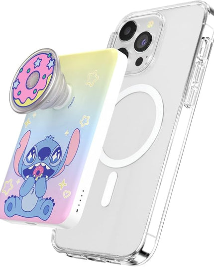 PopSockets PowerPack for MagSafe, Portable Phone Charger, Magnetic Wireless Portable Charger, 5000mAh - Stitch Snack Attack