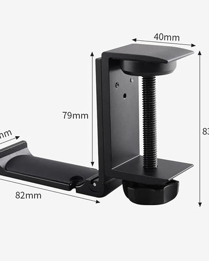 Goldmille Aluminum Headphone Stand Hanger Foldable with Cable Clip Headset Holder Clamp Hook Under Desk, Save Your Space While Working & Gaming