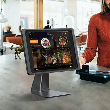 Magnetic Stand on Desk with Charging Case A6 for iPad mini (A17 Pro, A15 Bionic) 8.3-Inch, Classic L Shape, Sturdy Metal Base, Strong Magnets, 360 Rotation, 90 Tilt