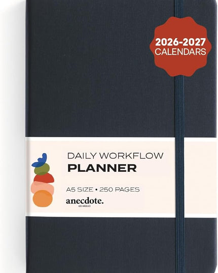 Anecdote 2026-2027 Planner: A Monthly, Weekly & Daily Planner with Calendar | 8.5" x 5.2" | Hardcover To-Do List Organizer, Planning Your Success, Start Anytime, Achieve Productivity Goals (Ink Blue)