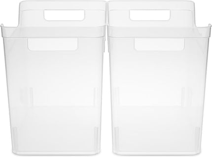 Sterilite Medium Shelf Bin with Handles, Plastic Storage Container for Organizing Shelving, Closet, Pantry, and Countertops, Clear, 6-Pack