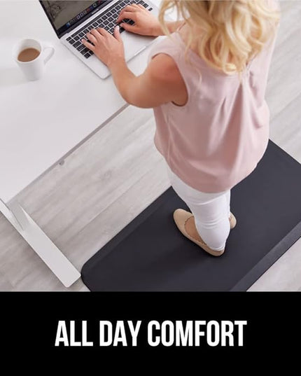 GORILLA GRIP Comfortable Cushioned Kitchen Mats for Floor, 3/4 Inch Thick Ergonomic Standing Desk Anti Fatigue Mat, Waterproof and Stain Resistant Pebbled Top, Supportive Padded Foam Rug, 20x32, Black