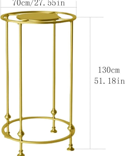 Freestanding Round Garment Display Retail Rack, Floor-Standing Double Space Multi-Purpose Metal Shelf for Clothes Storage, Commercial Clothing Organizer in Retail Boutiques and Bedroom