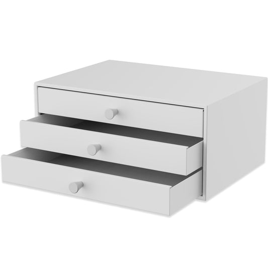 Svartur Desktop Drawers, Metal Desk Organizer with Drawer Storage Organizer for A4 File, Desk File Storage Organization for Office, Home, No Assembly Required, White