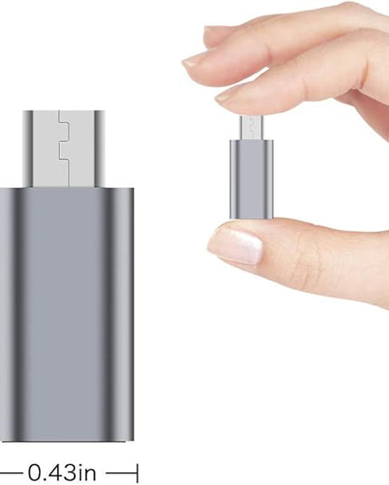 JXMOX USB C to Micro USB Adapter, (4-Pack) Type C Female to Micro USB Male Convert Connector Support Charge Data Sync Compatible with Samsung Galaxy S7 S7 Edge, Nexus 5 6 and Micro USB Devices (Grey)