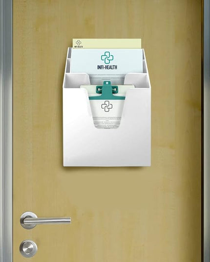 Acrimet Vertical Triple File Folder Holder Organizer, File Sorter (Plastic) (White Color)