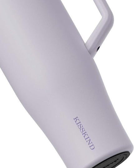 KISSKIND 40 oz Tumbler with Handle and Straw | Lumi Spin Hidden Straw 100% Leakproof Insulated Tumbler | Stainless Steel Water Bottle for Mom, Nurse, Teacher | Lavender