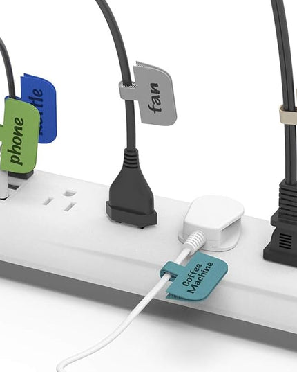 Cable Labels Large Size, XIAOXI Write On Cord Label, Wire Labels, Cable Tags and Wire Tags for Cable Management and Identification - 20 Pcs (Multi-Color)
