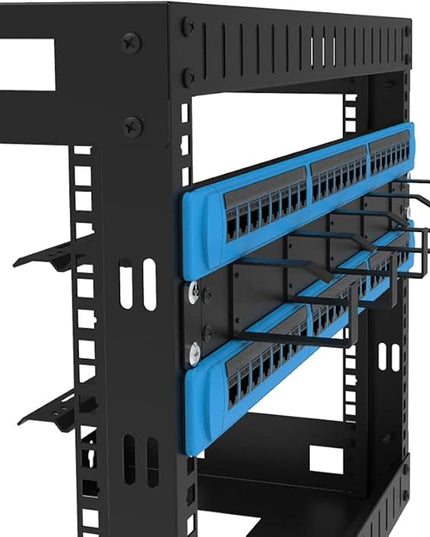 Jingchengmei 19-Inch 1U Metal Horizontal Rackmount Cable Manager with 5 D-Rings (1UCM5R440, Black)