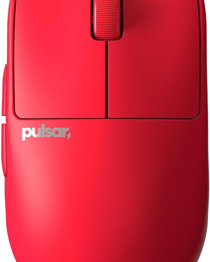 Pulsar Gaming Gears X2H mini Wireless Gaming Mouse, Limited Color Edition, Ultra Lightweight 1.83 oz (52 g), Symmetrical, Optical Switch, 26000 DPI, PAW3395 Sensor (Mini, Wireless, Red)