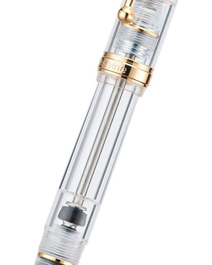Asvine V126 Vacuum Filling Fountain Pen Extra Fine Nib, Transparent Clear Acrylic, Large-Capacity with Gift Case