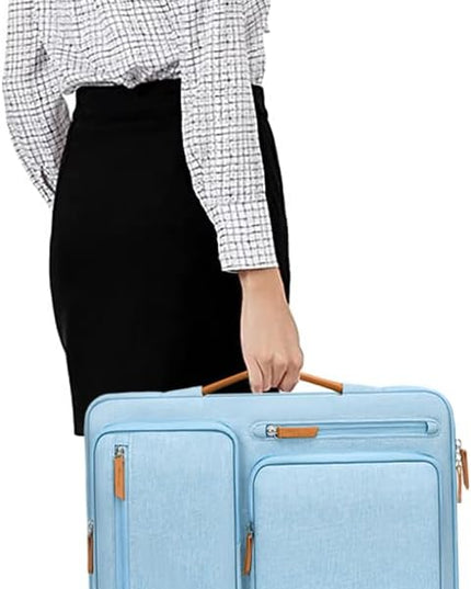 MOSISO 360 Protective Laptop Case 13.3 inch, 13-13.3 inch Laptop Sleeve Compatible with MacBook Air/Pro 13 / Pro 14,HP Dell Acer ASUS,Side Open Carrying Case with 4 Zipper Pockets&Handle, Air Blue