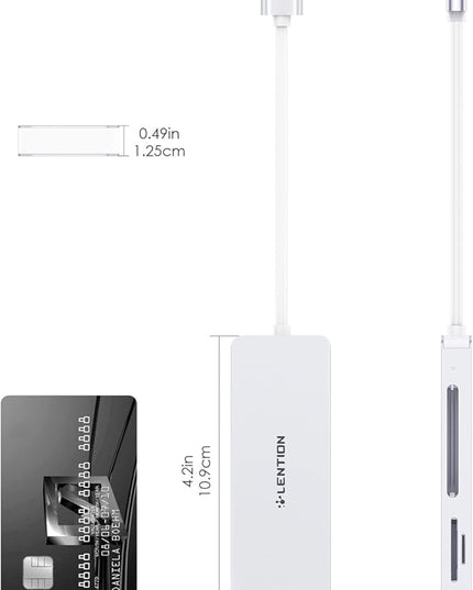 LENTION USB 3.0 to CF/SD/Micro SD Card Reader, SD 3.0 Card Adapter for SDHC/SDXC/MMC/RS-MMC/Micro SDHC/Micro SDXC/CF Type I, Compatible Windows, MacOS, ChromeOS, More (CB-H12, Silver)