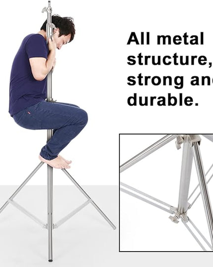 Photo Video Studio Backdrop Stand, 9.19ft Stainless Steel Backdrop Support System Background Stand with Carry Bag for Portrait & Studio Photography