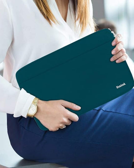 Laptop Sleeve Case 17 Inch, Shockproof Protective Notebook Case with Accessory Pocket, Briefcase Carrying Bag Compatible with 17-17.3 Inch Laptop, Computer, Notebook, Cyan Color