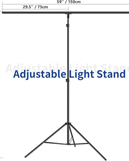 NEEWER T-Shaped Background Backdrop Support Stand Kit, 8.5ft/2.6m Tall Adjustable Tripod Stand and 5ft/1.5m Wide Crossbars with 6 Spring Clamps and 1 Carrying Bag for Studio Photo Video Photography