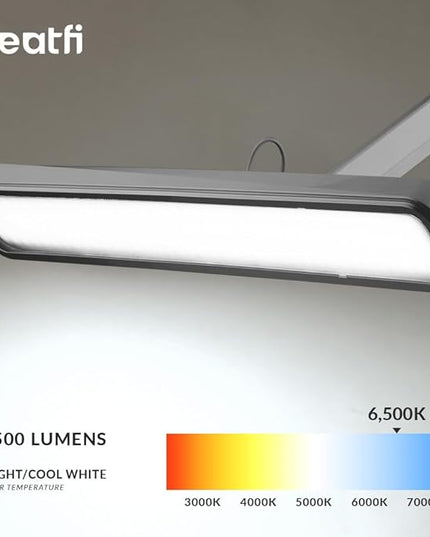 Neatfi XL 2,500 Lumens LED Task Lamp, 22 Inches Wide, 30W, 162 Pcs SMD LED, Eye-Caring, Desk Light with Clamp for Home, Office, and Study Room (Non-CCT, Silver)