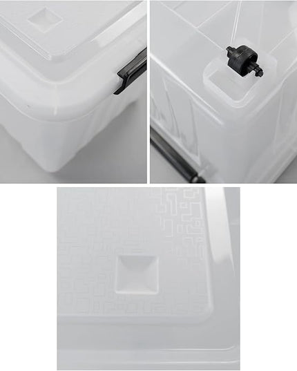 4-Pack Plastic Large Storage Box with Lid, Latching Storage Box Bin, Clear, 30 L