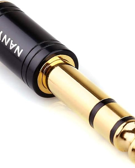 NANYI 1/4'' Male to 1/8'' Female Stereo Headphone Adapter Connect Cable, Upgrade 6.35mm Jack Stereo Socket Male to 3.5mm Jack Stereo Plug Female for Headphone, Amp Adapte, Black 1-Pack
