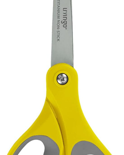 LIVINGO 8" 2 Pack Scissors, Titanium Coated Sharp Stainless Steel Non-stick Scissors All Purpose, Comfort Grip Handles Shears for Office Home Supplies Crafting DIY Cutting Tape Adhesive General Use
