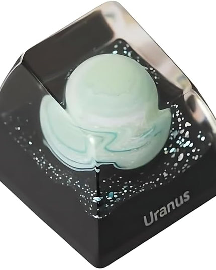 Uranus Planet Artisan Keycap R1 SA Profile Custom Solar System Planets Keycaps 1U ESC Handmade Resin Gaming Galaxy Key Cap Cherry MX Switch Compatible Mechanical Keyboard Space Lover Gift