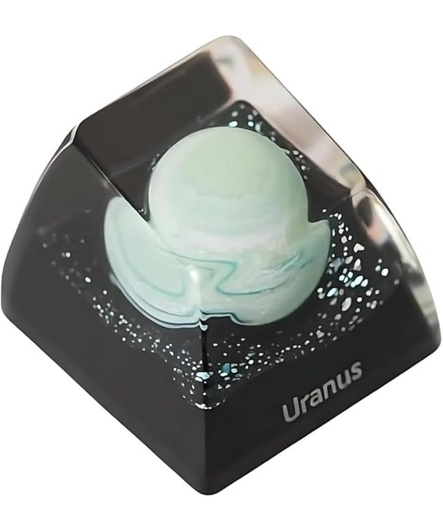 Uranus Planet Artisan Keycap R1 SA Profile Custom Solar System Planets Keycaps 1U ESC Handmade Resin Gaming Galaxy Key Cap Cherry MX Switch Compatible Mechanical Keyboard Space Lover Gift