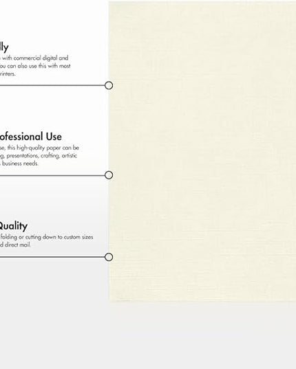 LUXPaper 8.5" x 11" Paper | Letter Size | Natural Linen | 80lb. Text | 500 Qty