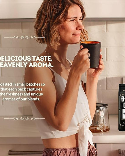 BROOKLYN COFFEE Whole Bean, Classic Medium Roast (5lb) Balanced, Smooth, Mellow - Fresh Bulk Coffee Beans Roasted Weekly in NYC