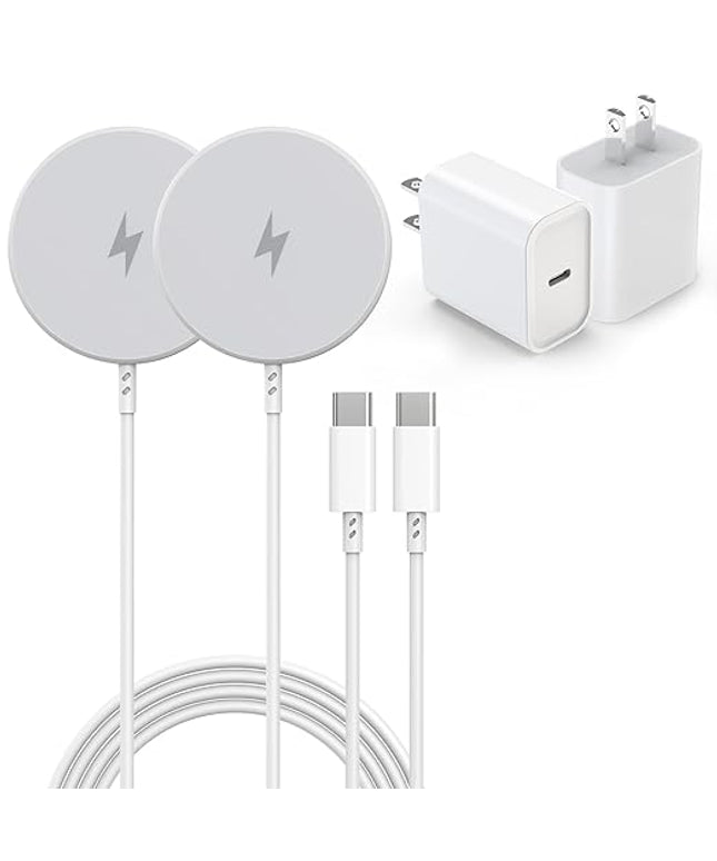Magnetic Wireless Charger for iPhone 16, 2 Pack 15W 6FT Fast Apple Mag-Safe Charger, with USB C Apple Fast Charging Block Adapter for iPhone 16/16 Pro/Pro Max/15/14/13/12 Series, AirPods 3/2/Pro/Pro 2