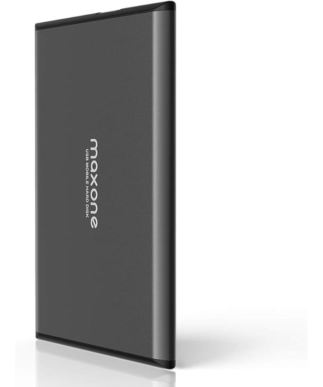 Maxone 500GB Ultra Slim Portable External Hard Drive HDD USB 3.0 Compatible with PC, Laptop, Charcoal Grey
