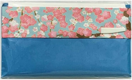 Mino Washi Japanese Toraditional Kaishi Paper 30 Sheets of Plain kaishi Paper in Japanese Colorful Yuzen Paper Poach with Sweet Pick [Blue], 5.7 x 6.9 inches(145 x 175 mm)
