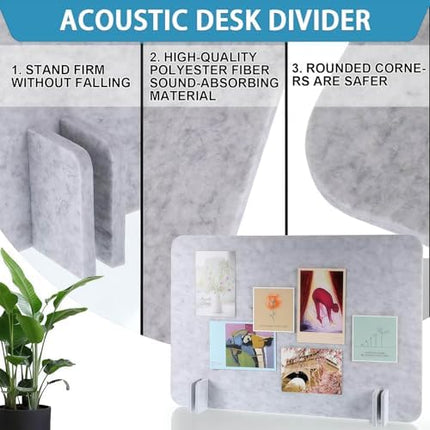 Acoustic Desk Privacy Panel - Soundproof Divider for Office & Home, Reduces Visual Distractions, Enhances Focus & Productivity, Stylish Acoustic Solution