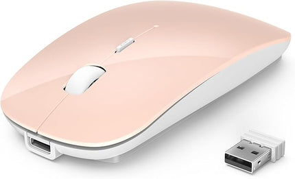 TECKNET Bluetooth Wireless Mouse, Rechargeable Silent Portable Computer Mouse, 6 Adjustable DPI, Dual Mode (Bluetooth 5.2/3.0 and 2.4G USB Receiver) for Laptop, iPad, MacBook, PC, Desktop, Android