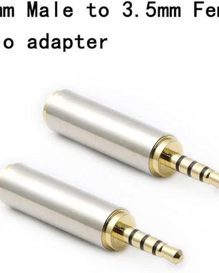 rgzhihuifz 3.5mm Female to 2.5mm Male Audio Adapter Converter Headphone 2.5mm to 3.5mm 3 Ring Jack Stereo or Mono 2 Pack