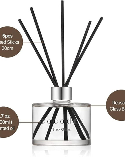 COCODOR Signature Reed Diffuser Set/Woody Hotel / 6.7oz /1 Pack/Home Fragrance Diffuser, Oil Scent Diffuser for Bathroom Shelf Decor