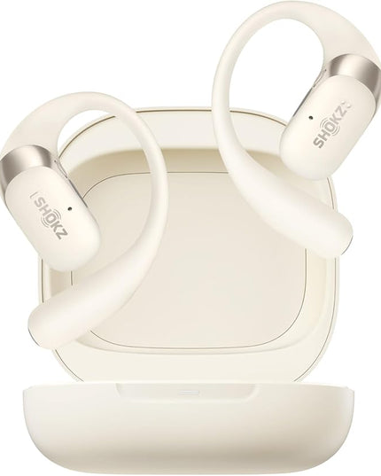 SHOKZ OpenFit 2 Open-Ear Headphones,True Wireless Bluetooth Earphones with Microphone,Earhook Earbuds with 48 Hours of Playtime,Fast Charging,IP55 Water-Resistant,with Carrying Bag,Beige,Bluetooth5.4