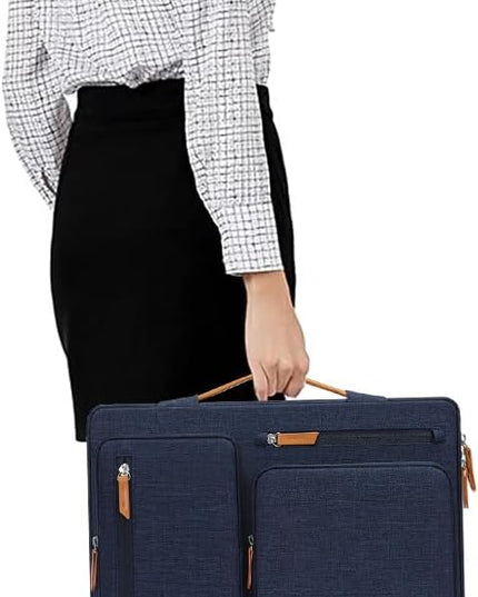 MOSISO 360 Protective Laptop Case 16 inch, 15-15.6 inch Laptop Sleeve Compatible with MacBook Pro 16, HP, Acer, Dell, Lenovo, ASUS, Side Open Carrying Case with 4 Zipper Pockets&Handle, Navy Blue
