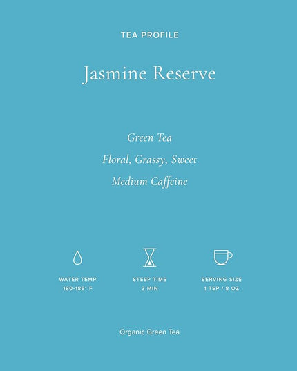 Art of Tea | Organic Jasmine Reserve (Jasmine Tea) | 50 Eco Friendly Pyramid Tea Bag Sachets