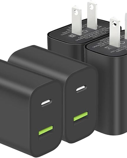 4 Pack USB C Charger Block, Dual Port Type C Wall Charger Fast Charging 20W Power Adapter Cube for iPhone 14/14 Pro/14 Pro Max/14 Plus/13/12/11, XS/XR/X, iPad, Samsung, More