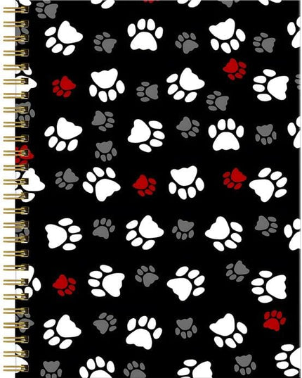 Spiral Journal Notebook for Women,A5 College Ruled Notebooks 6"x 8.4", 120 Pages (60 Sheets) Lined Journal with Premium Thick Paper,Perfect for School Office Home(Cute Dog Paws Animal)