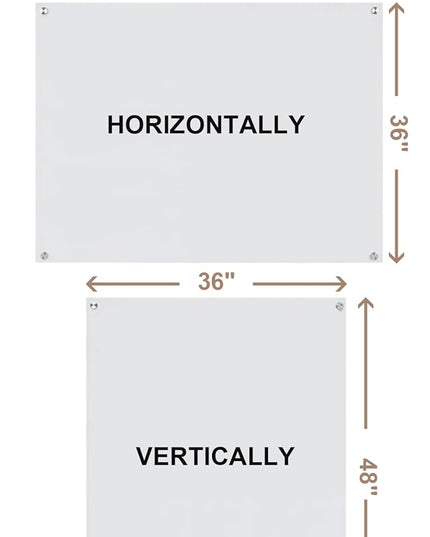 Mifuro Magnetic Glass Whiteboard，48"x36" Wall Mounted Frameless Dry Erase Board for Office, Home & School Ultra White