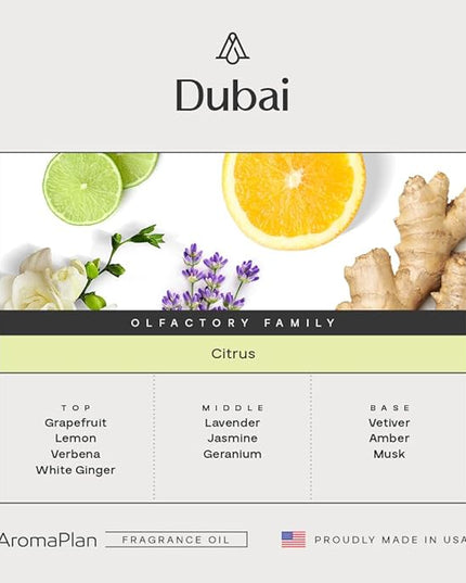 AromaPlan Hotel Scents Dubai 5 Fl Oz (2 Pack), Luxury Aroma & Hotel Fragrance Diffuser Oil- Hotel Diffuser Oil for Aromatherapy- USA Made, Bigger Bottle, Bolder Aroma & Longer Lasting