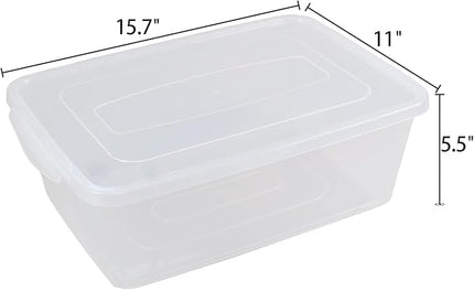 16 Quart Clear Latching Storage Box, Plastic Storage Container, Latching Bin with Lid, 6 Packs