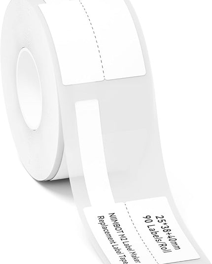 NIIMBOT M2/M3 Thermal Transfer Cable Labels 0.98''x3.07'', for M2/M3 Label Maker, PET Material, Waterproof and High-Temperature Resistance, Long Storage Time, White(25x78mm-90)