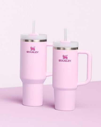 STANLEY Quencher H2.0 Tumbler with Handle and Straw 40 oz | Flowstate 3-Position Lid | Cup Holder Compatible for Travel | Insulated Stainless Steel Cup | BPA-Free | Cherry Blossom
